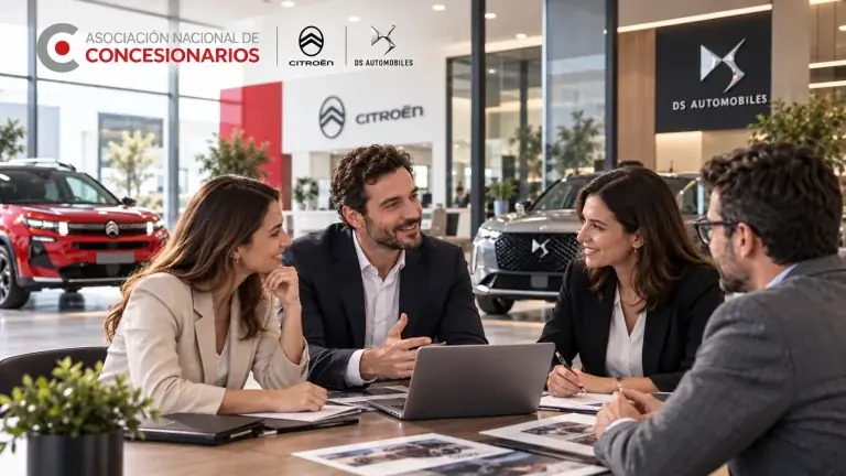 Profesionales colaborando en un concesionario Citroën y DS Automobiles